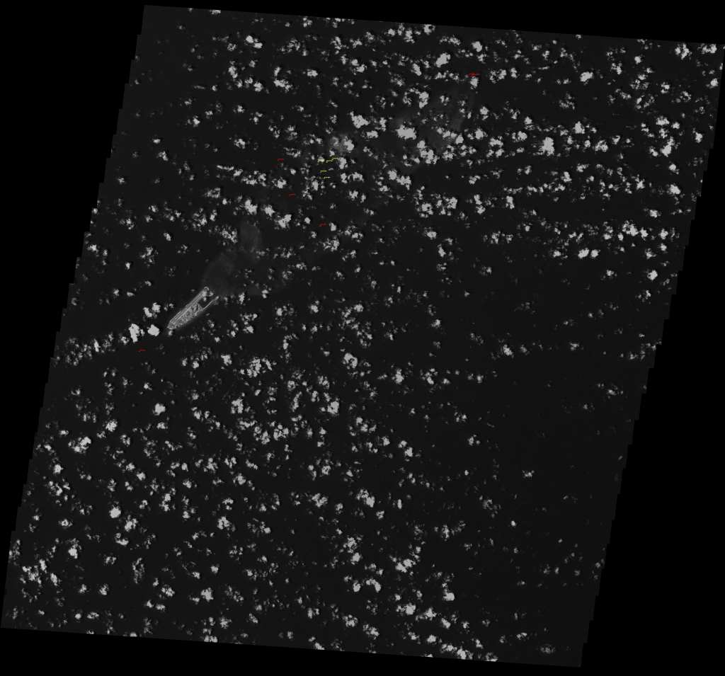 Automated Ship Detection AFR-1 Image at Fiery Cross Reef, South China Sea